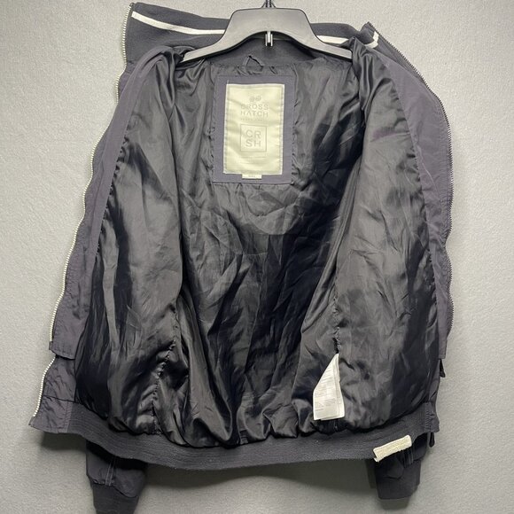 Crosshatch Mens Gray Windbreaker Jacket Double Zip & Drawstring - Picture 9 of 11